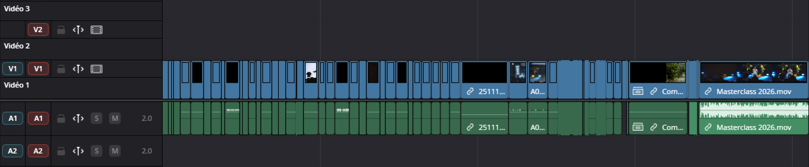 Import de tous les plans dans la timeline de montage